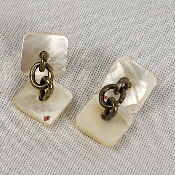 Vintage Abalone Schell Cuff Links - Picture 3 of 6